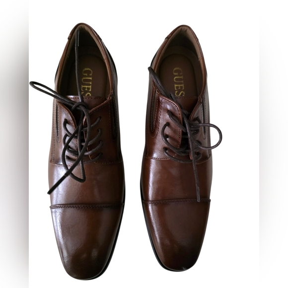 Guess Sulai Faux Leather Loafers Shoes Men's Dark Natural Size 7.5 - Picture 3 of 10